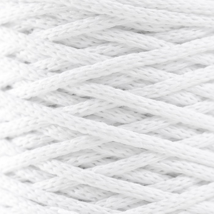 Шнур для вязания без сердечника 70% хлопок, 30% полиэстер ширина 3мм 100м/160±10гр (101) Шнур для вязания без сердечника 70% хлопок, 30% полиэстер ширина 3мм 100м/160±10гр (101)