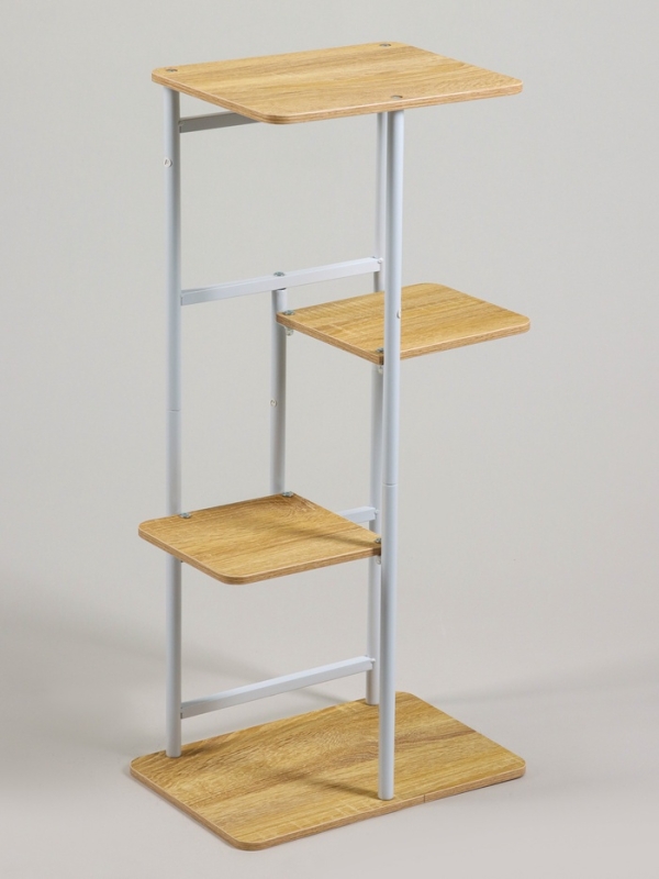 Подставка для цветов Greengo, 4 полки, 36 × 23 × 74 см, напольная, каркас металл, полки МДФ, белая Подставка для цветов Greengo, 4 полки, 36 × 23 × 74 см, напольная, каркас металл, полки МДФ, белая