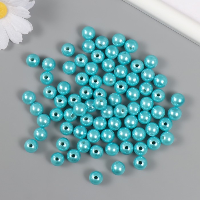 Набор бусин Набор бусин "Жемчуг" d 10 мм, 250 гр, нежно-голубой