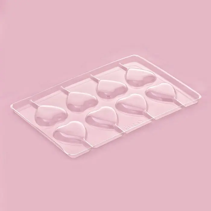 Форма для шоколада и конфет &laquo;Сердце&raquo;, 27.2&times;18.2 см, 8 ячеек, пластик, прозрачная