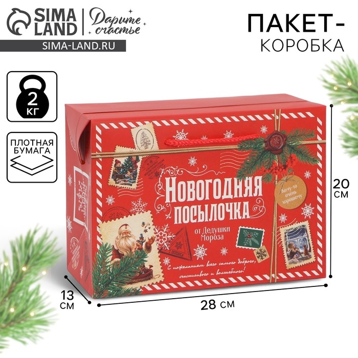 Пакет‒коробка «Посылочка», 28 х 20 х 13 см Пакет‒коробка «Посылочка», 28 х 20 х 13 см