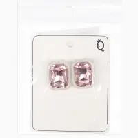 Серьги "Кристалл" прямоугольник грань, цвет прозрачно-розовый