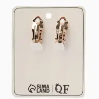 Серьги клипсы для ушей QF &laquo;Овал&raquo;, цвет золото, разноцветные