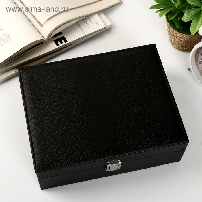 Шкатулка кожзам для украшений  Шкатулка кожзам для украшений "Текстура" 8х29х23,5 см