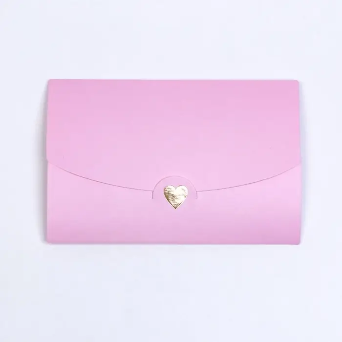 Конверт для подарочного сертификата, с тиснением, розовый, 10.5&times;7 см