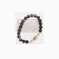 Браслет "Будда" жемчуг, лава, длина 18 см