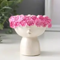 Подсвечник для тонкой свечи «Девочка в венке малая», 7.5×9×8 см, перламутр