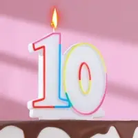 Свеча для торта «‎Цифра 10», 7.5 см