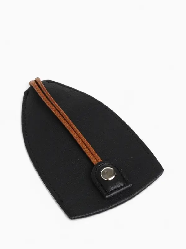 Ключница карманная с кольцом, размер 11.5&times;7.5&times;0.3 см, чёрная