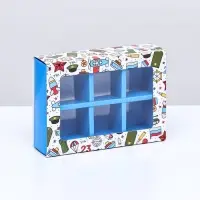 Коробка для 6 конфет, «Мужской день» 13.7×9.8×3.8 см
