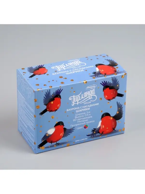 Гирлянда &laquo;Бахрома&raquo; 3&times;0.5 м с насадками &laquo;Шарики&raquo;, IP20, прозрачная нить, 80 LED, свечение мульти (RG/RB), мигание, 220 В