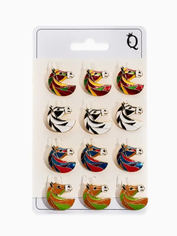 Брошь "Лошадь" голова, МИКС в золоте (неделимая фасовка 12 шт. цена за шт.)