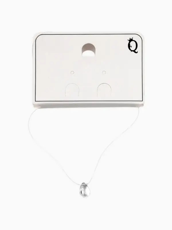 Кулон на леске &laquo;Капля росы&raquo;, L=35 см, белый в серебре