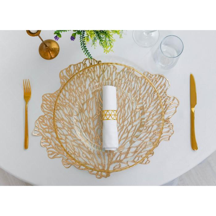 Салфетки сервировочные на стол Доляна «Кораллы», 4 шт, 48×39 см, цвет золотой Салфетки сервировочные на стол Доляна «Кораллы», 4 шт, 48×39 см, цвет золотой