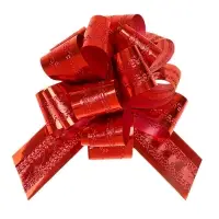 Подарочный бант - шар No3.2 полоса, красный, для упаковки подарков