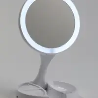 Зеркало настольное с подсветкой KZ-09, 30&times;16&times;16 см, увеличение х 10, USB, белое