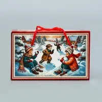 Подарочная новогодняя коробка «Счастливые деньки» , Посылка 20×12×12 см
