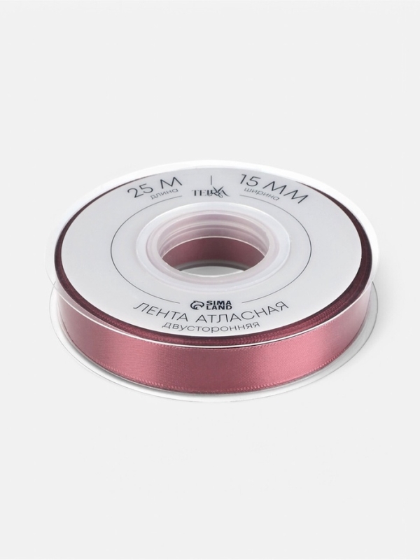 Лента атласная двухсторонняя №0789 15мм*25±1м бордовый TR Лента атласная двухсторонняя №0789 15мм*25±1м бордовый TR