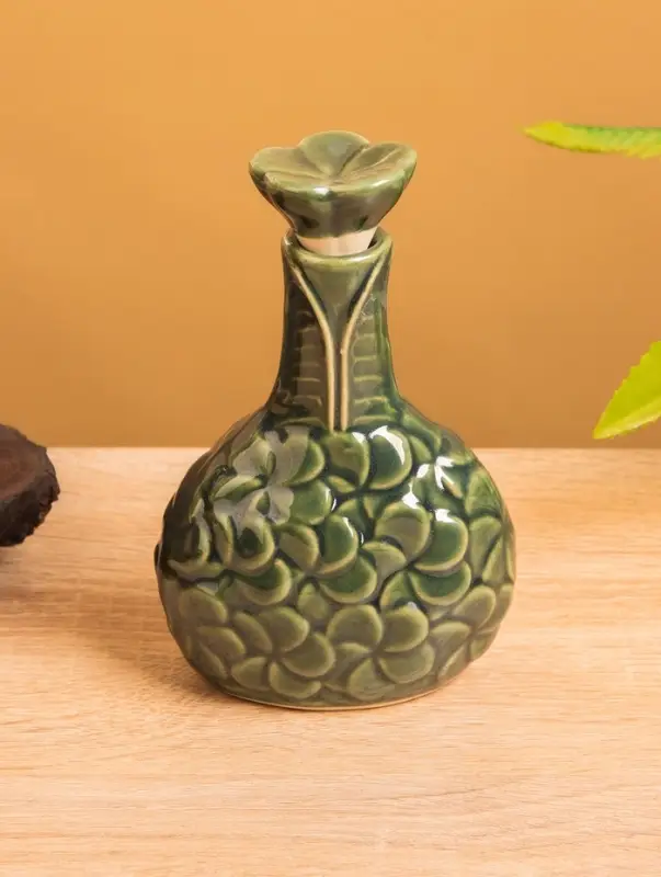 Сосуд для масла «Тропики», 9×5.5×14 см, керамика, зелёный