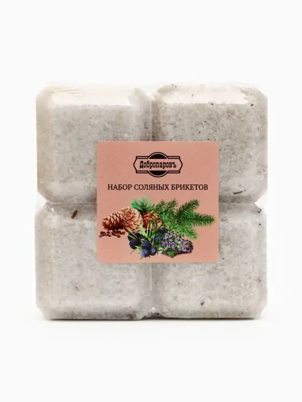 Соляной брикет набор 4 шт. &laquo;Можжевельник, чабрец, кедр, пихта&laquo; по 200 г &raquo;Добропаровъ&raquo;