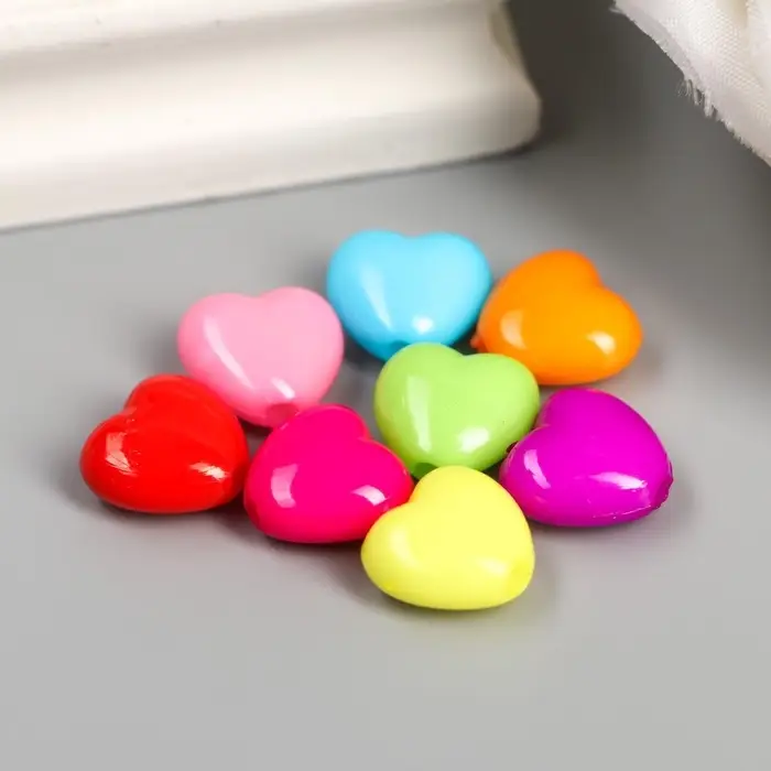 Набор бусин для рукоделия и плетения &laquo;Арт Узор. Сердечко пузатое&raquo;, цветные, 100 шт. 1&times;1.1 см