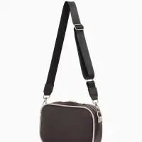 Сумка женская кросс-боди TEXTURA на молнии, 27&times;6&times;19 см, тёмно-коричневая