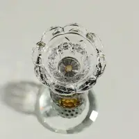 Стеклянный подсвечник на 1 свечу &laquo;Цветочек с тремя шарами&raquo;, 18&times;7&times;7 см