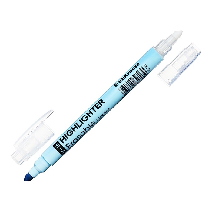 Двухсторонний маркер текстовыделитель 4 мм, ErichKrause Visioline V-16 Erasable Pastel, голубой Двухсторонний маркер текстовыделитель 4 мм, ErichKrause Visioline V-16 Erasable Pastel, голубой