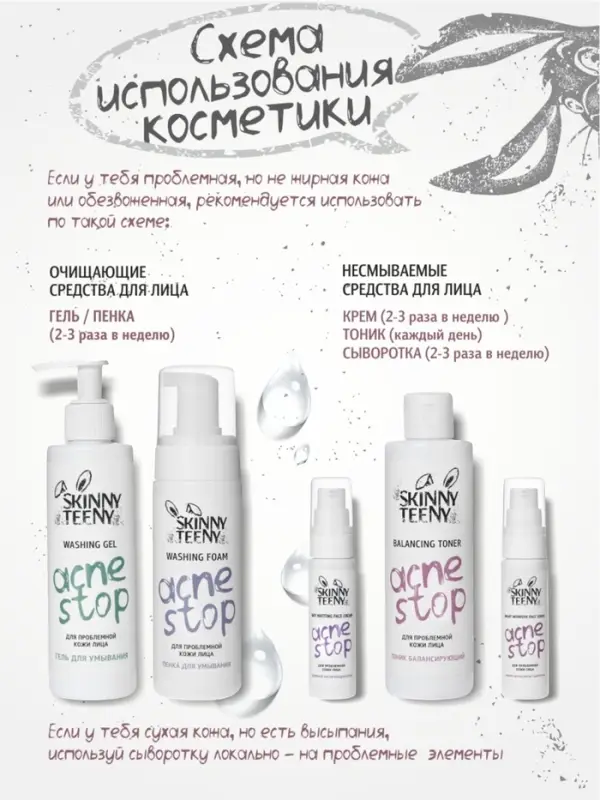 Сыворотка ночная интенсивная Skinny Teeny для проблемной кожи лица, 30 мл Сыворотка ночная интенсивная Skinny Teeny для проблемной кожи лица, 30 мл