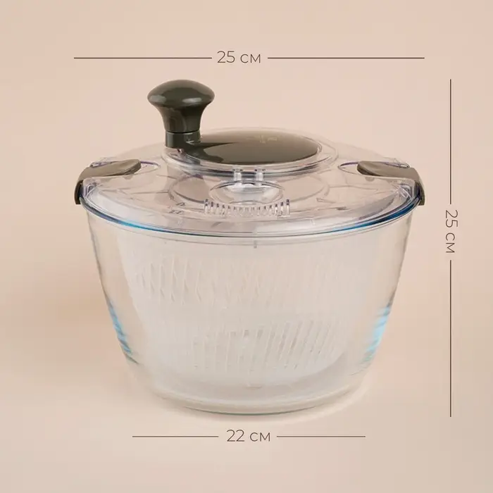 Центрифуга для сушки зелени SL Home &laquo;Оливковая роща&raquo;, 5 л, стекло, оливковая