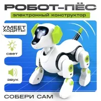 Робот &laquo;Robo-пёс&raquo; Эврики, электронный конструктор, интерактивный: звук, свет, на батарейках