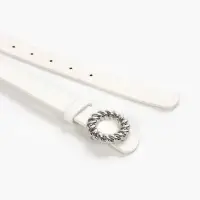 Ремень женский, 2.3&times;107 см, декоративная металлическая пряжка, белый