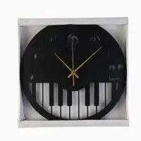 Часы настенные интерьерные &laquo;Пианино&raquo;, бесшумные, плавный ход, d=40 см, металл, чёрные