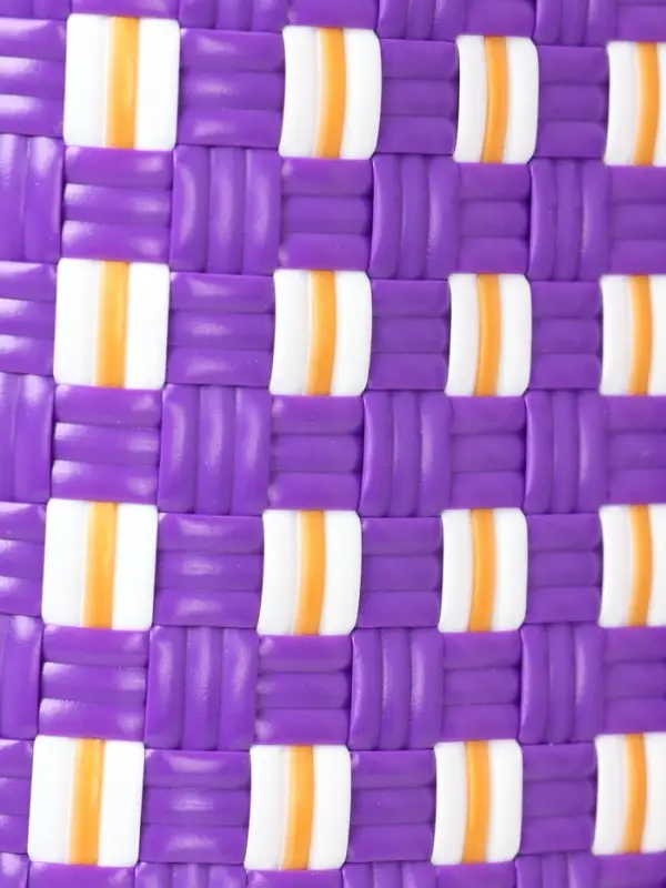 Сумка плетёная, 40&times;20&times;55 см, пластик, фиолетово-белая