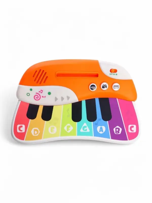 Музыкальное пианино детское ZABIAKA, сенсорное, звуковые и световые эффекты, карточки для обучения