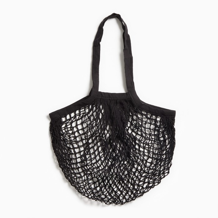 Авоська, 41 х 27 см, ручка 17 см, клетка 1.5 см, черная Авоська, 41 х 27 см, ручка 17 см, клетка 1.5 см, черная