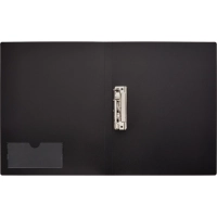 Папка с зажимом Комус т.-синяя, с карманом для CD/визитки