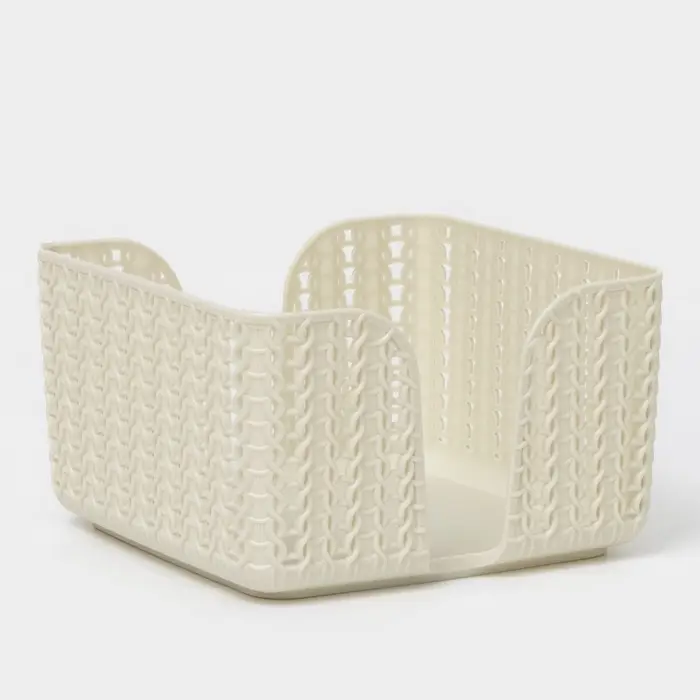 Салфетница IDEA &laquo;Вязание&raquo;, пластик, 14&times;14&times;8.5 см, серая