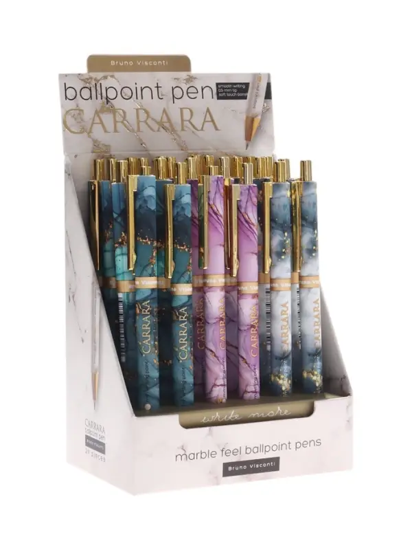 Ручка шариковая автомат BrunoVisconti. Carrara.Bright 0.5мм, стерж/син, МИКС Ручка шариковая автомат BrunoVisconti. Carrara.Bright 0.5мм, стерж/син, МИКС