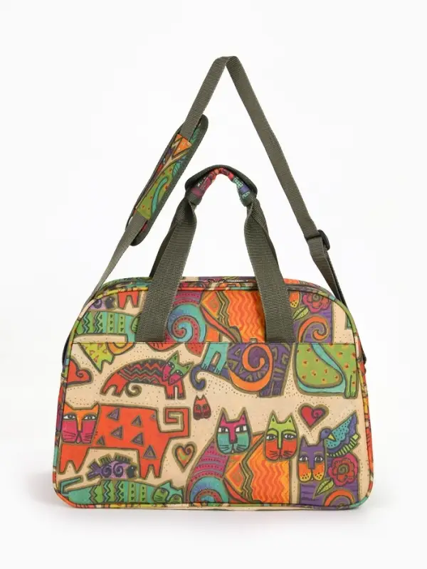 Сумка дорожная на молнии, наружный карман, длинный ремень, разноцветная