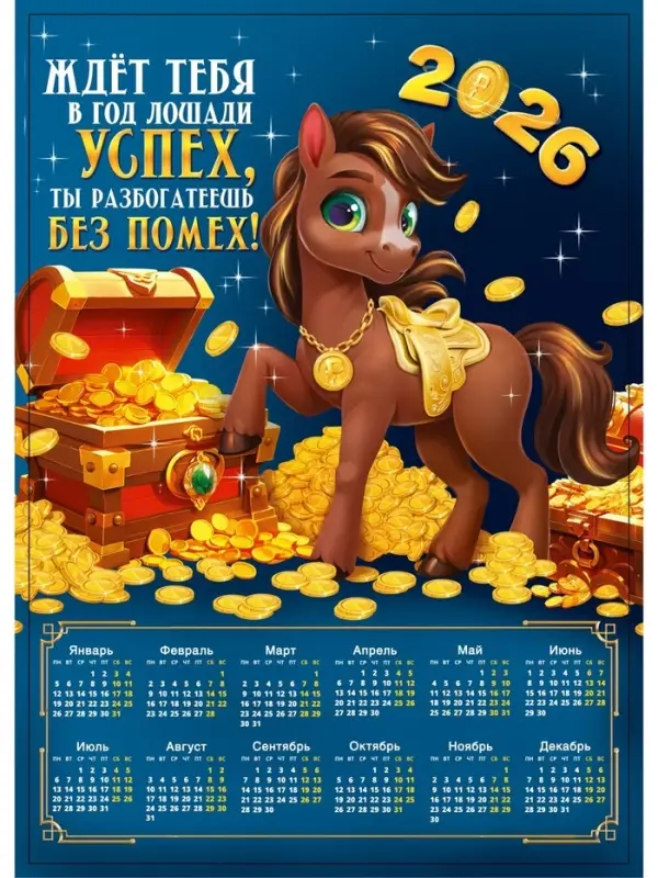 Календарь настенный 2026 «Успех без помех», А4 Календарь настенный 2026 «Успех без помех», А4