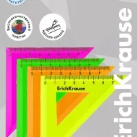 Угольник пластиковый ErichKrause. Neon Solid, 7 см, 45&deg;, МИКС