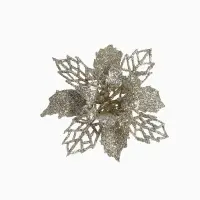 Ёлочные игрушки 4 шт. &laquo;Зимнее волшебство. Цветы ажурные - блеск&raquo;, 8&times;8 см, МИКС