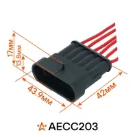 Разъем 6 pin (папа) с проводами для жгута форсунок ГАЗ Газель , УАЗ 452