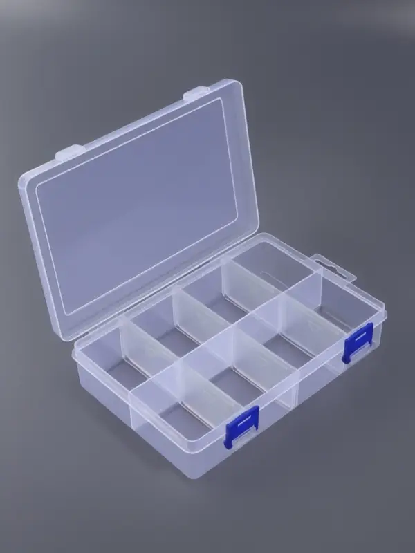 Органайзер для хранения мелочей, с подвесом, передвижные перегородки, 8 секций, 20&times;13.5&times;4.5 см, прозрачный