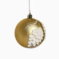 Набор шаров пластик d-8 см, 6 шт "Ловель" золото Набор шаров пластик d-8 см, 6 шт "Ловель" золото