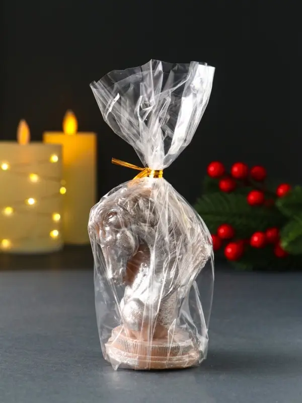 Свеча новогодняя Свеча новогодняя "Конь" 60х90 мм, ЛАК, бежевый