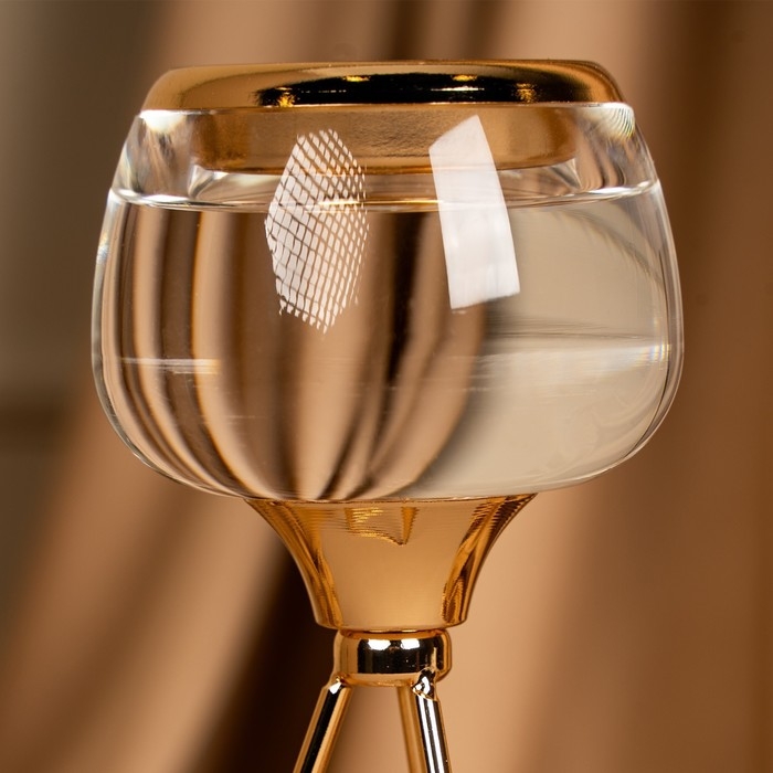 Подсвечник металл, стекло на 1 свечу «Изысканность» цвет золото 9.5 х 9.5 х 22.5 см Подсвечник металл, стекло на 1 свечу «Изысканность» цвет золото 9.5 х 9.5 х 22.5 см