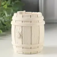Шкатулка с крышкой, для украшений &laquo;Бочка&raquo;, 8&times;6 см, гипс