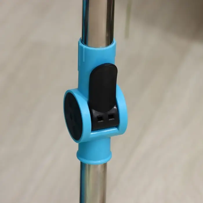 Швабра с отжимом Доляна: ведро с металлической центрифугой, 18 л, запасная насадка из микрофибры, синяя